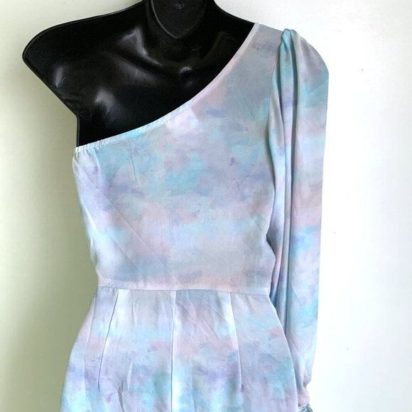 Skylar + Madison Pastel Watercolor One-Shoulder Mini Dress - Picture 5 of 7